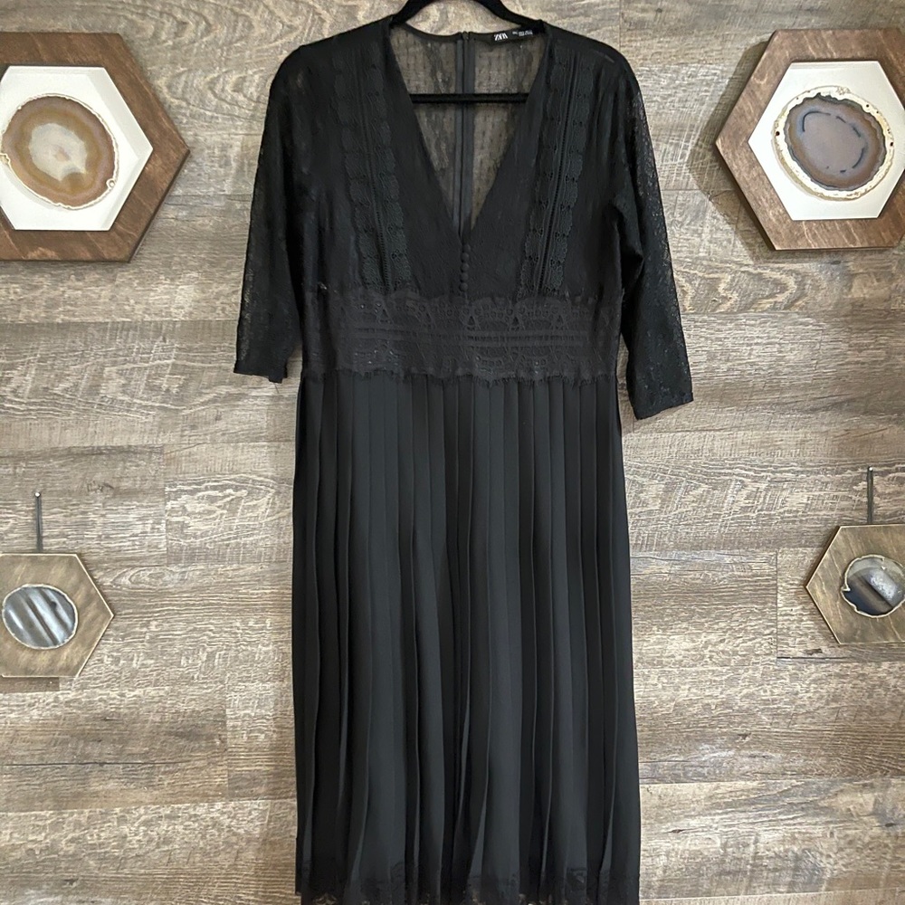 Zara Black Lace Dress, Medium